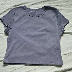 Abercrombie &Fitch Casual Purple Ribbed Women's Top, Size M